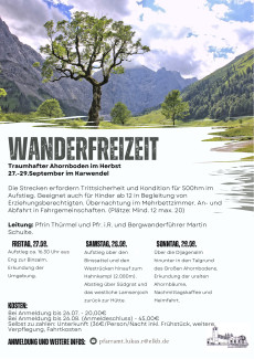 Plakat Wanderfreizeit